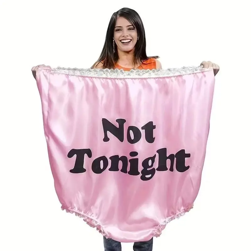 Oversized Grand Mama Novelty Panties, Hilarious Granny Underwear Gift, Durable Polyester, Heart Pattern, Lace Trim, for Women & Men