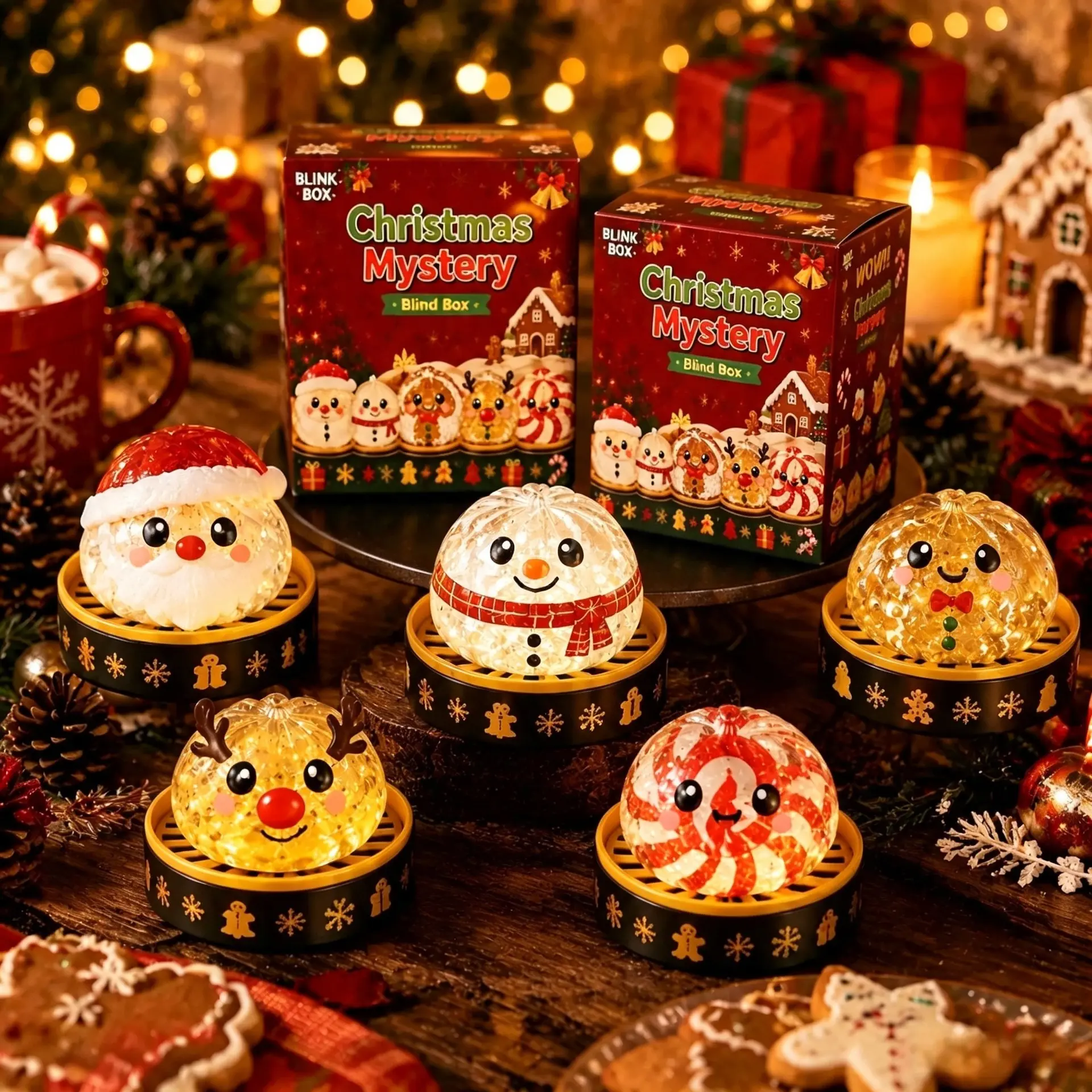 Christmas Dumpling Squishy Blind Box| Slow Rising Stress Relief Fidget Toy| 5 Festive Collectible Designs for Stocking Stuffers, Holiday Gifts & Party Favors