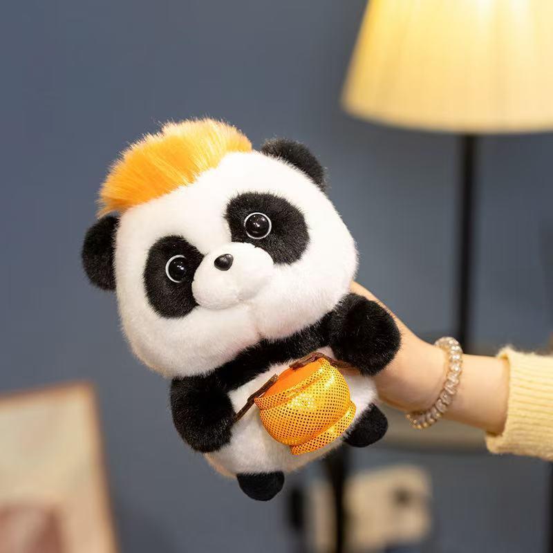 18cm New Simulated Music Panda Doll Stuffed Plush Toy Pillow Handmade Cartoon Anime Suitable Children's Birthday Gift Fun Doll