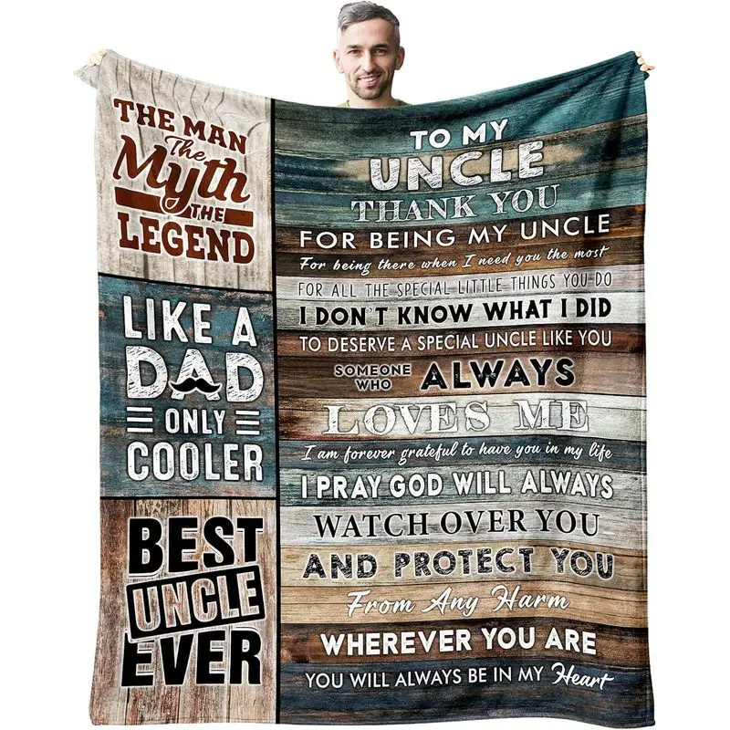 Throw Blanket Uncle Gifts from Niece Blanket 60" X 50" - Gifts for Uncle for Father's Day - Uncle Birthday Gifts from Nephew - Best Birthday Gifts for Uncles from Kids - Great Uncle Gifts