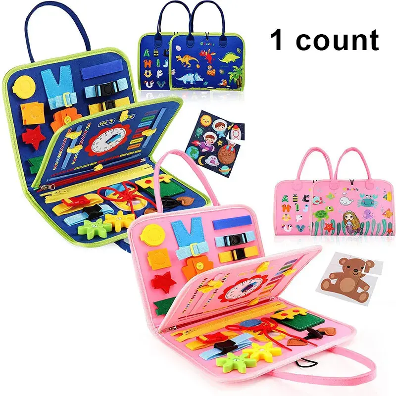 Montessori Busy Board Toy for Kids, Sensory Development Activity Board, Travel Toy for Cars and Planes, Ideal Gift for Boys and Girls Aged 3-6