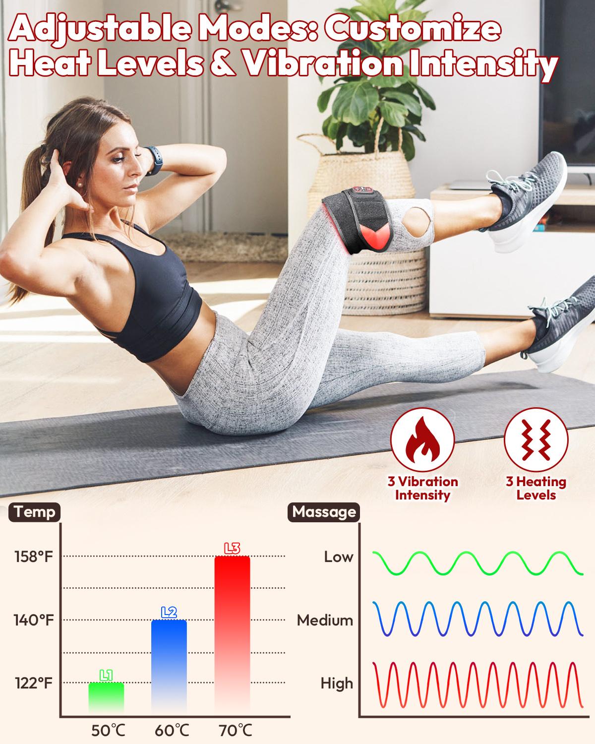 1PC Wearable Infrared Heating & Vibration Wrist Wrap for Body Hands Arm & Knee,Cordless Massager with 36 LEDs,Adjustable Heat for Office Travel & Sports Relaxation, Relaxation Aid