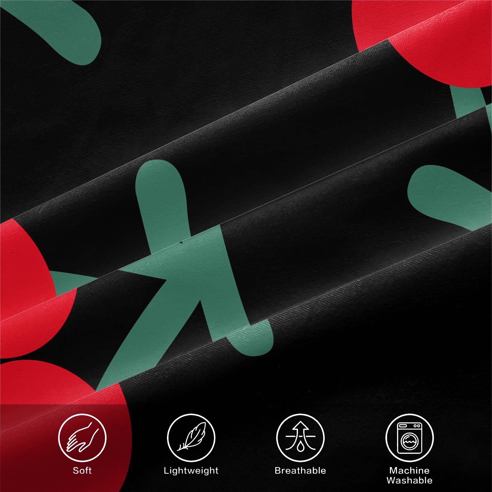 3 Pcs Compact Cherry Pattern Printed Bed Sheet Set,Includes 1 Fitted Sheet & 2 Pillowcases without Filler,Cute and charming design, soft and comfortable, suitable for all seasons,A perfect gift for children and teenagers, multiple styles available.