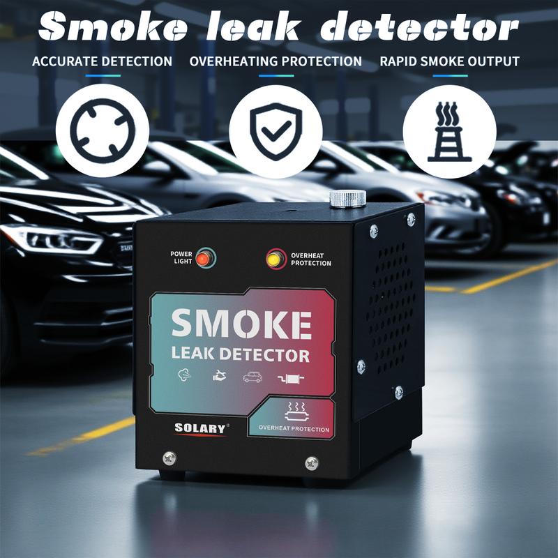 SOLARY Mini Smoke Leak Detector – All-Black 12V EVAP & Vacuum Leak Tester with Built-in Air Pump for Cars & Trucks (No Smoke Oil)