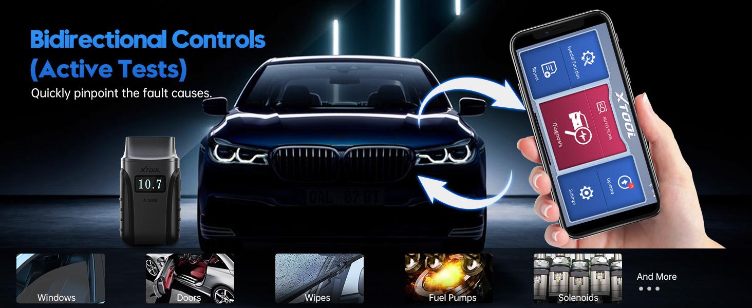 XTOOL Anyscan A30M Wireless BT OBD2 Scanner for Android & iPhone, 2025 Newest Bidirectional Scan Tool with Free Updates, All System Diagnostics, 21 Resets, ABS Bleed, Upgraded Ver. of A30, A30D