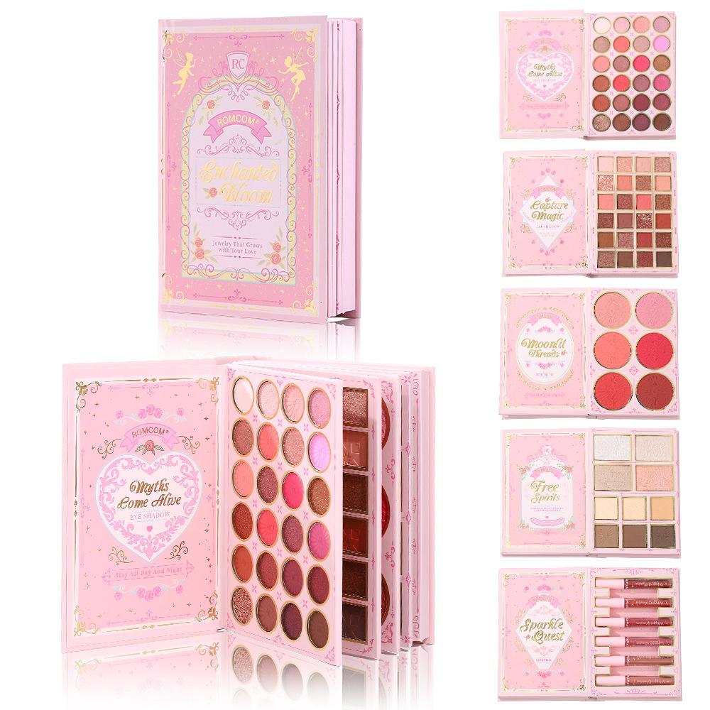 Book Style Makeup Palette Set, Eyeshadow Blush Highlight & Liquid Lipsticks, Portable Full Face Cosmetic Kit, Ideal Gift for Ladies, Makeup Sets