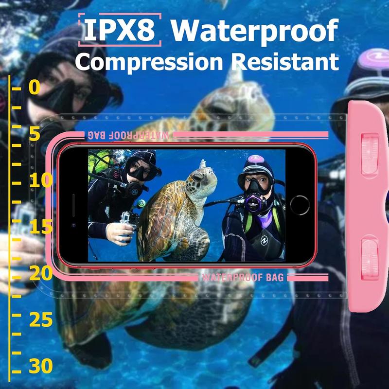 2 Pack Underwater Waterproof Phone Pouch, for Outdoor Sport Water Games Protect, up to 7 Inches (Black,Cyan) 2 Pack Underwater Waterproof Phone Pouch, for Outdoor Sport Water Games Protect, up to 7 Inches (Black,Cyan)