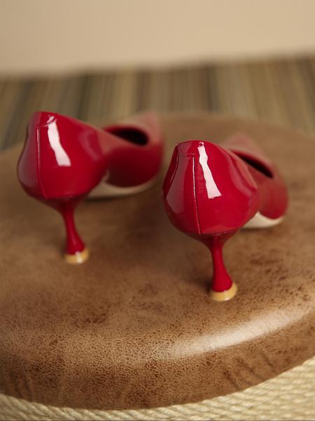 French Style Pointed Toe Stiletto High Heels, Sexy PU Leather Shoes for Women, Soft Sole Commuter Wedding Single Shoes