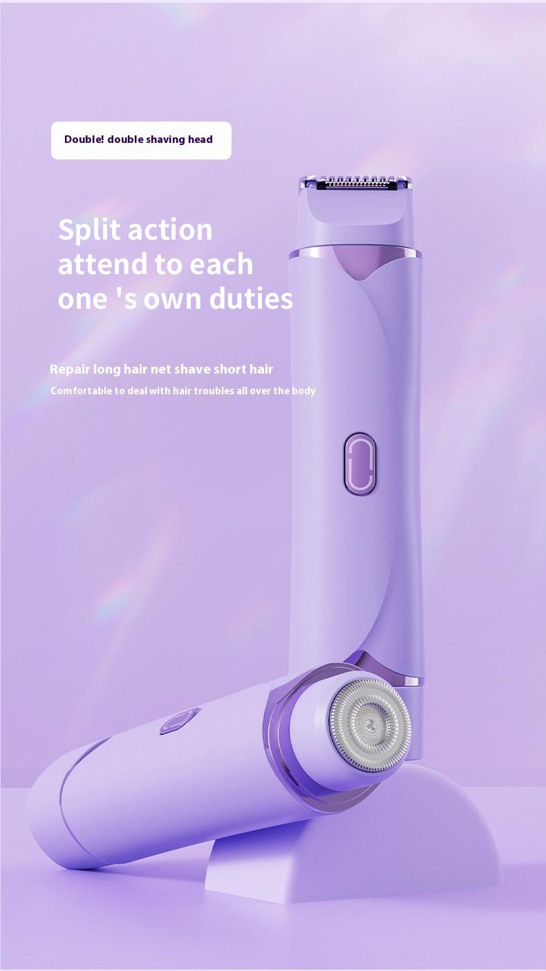3D Floating Blade Electric Hair Remover & Bikini Trimmer for Women - Wet/Dry Use Body Legs Underarms - Dual Head Rechargeable Travel Size portable