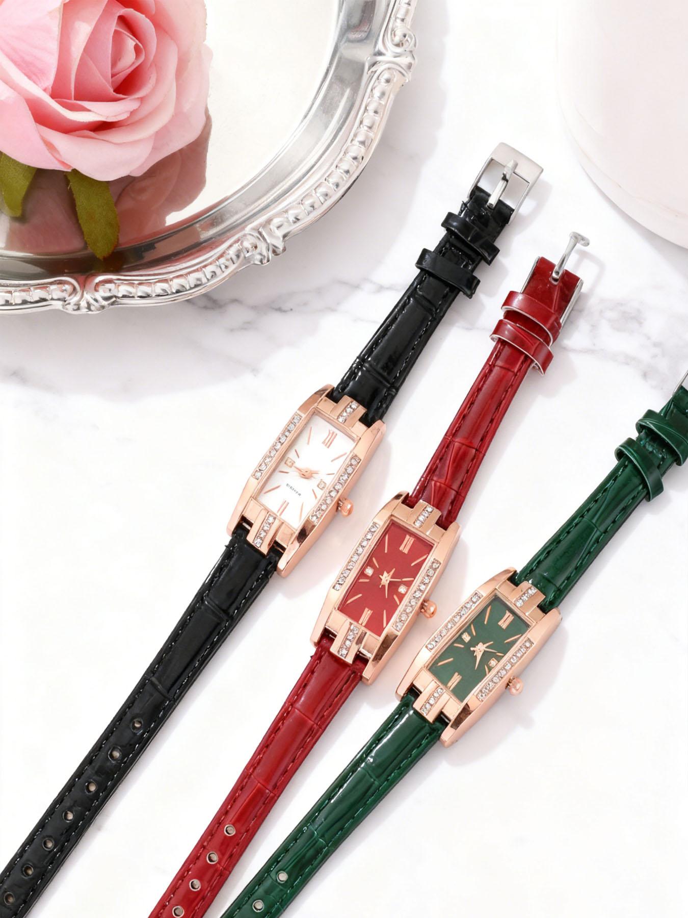 Fashionable and Elegant Women's Watches, Square Women's Quartz Leather Straps, Luxurious Women's Watches, Suitable for Gatherings and Daily Wear, Gifts for Friends