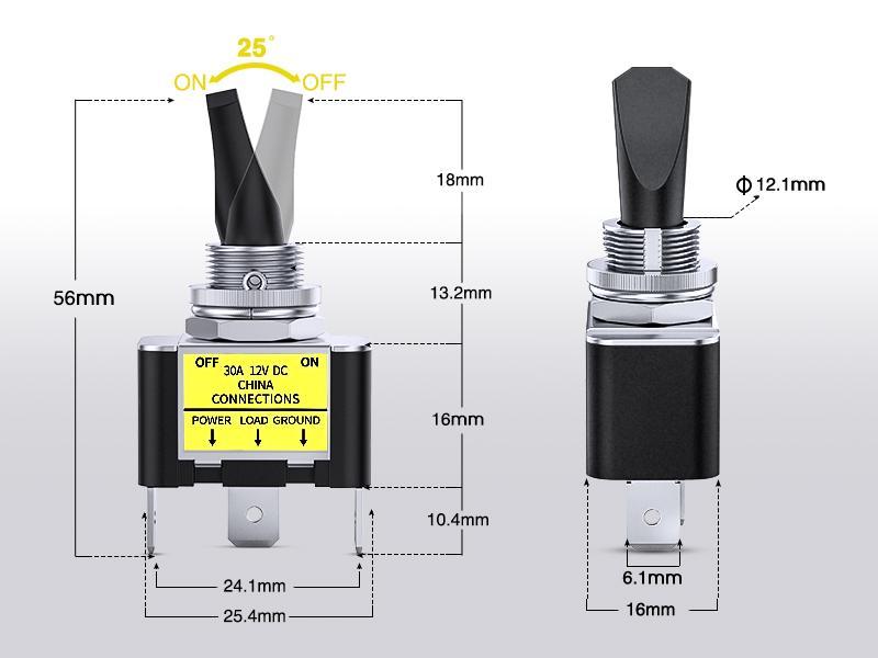 Nilight 5PCS 12V-24V LED Toggle Switches with Red LED, 30A 12V DC SPST 3-Pin Metal Rocker, 12mm Mounting Hole, Heavy Duty for On Off Control, Night Light Controls, Switch Operation, Automotive Cars Nilight 5PCS 12V-24V LED Toggle Switches with Red LED, 30A 12V DC SPST 3-Pin Metal Rocker, 12mm Mounting Hole, Heavy Duty for On Off Control, Night Light Controls, Switch Operation, Automotive Cars