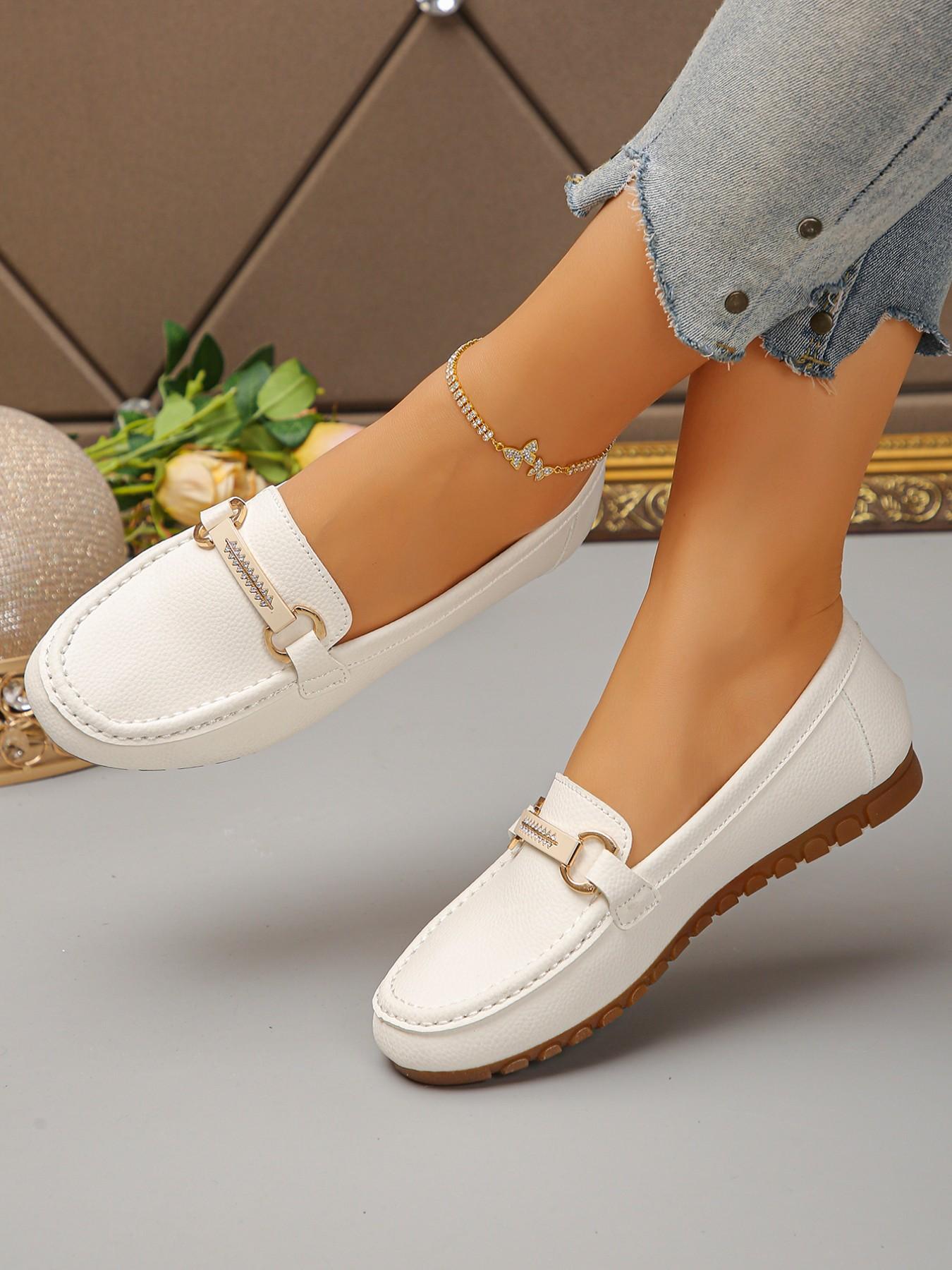 Women's Fashion Leopard Print Round Toe Low Top Design PU Leather Buckle Oxford Shoes, Soft Rubber Sole, Slip-On, Multi-Color Options