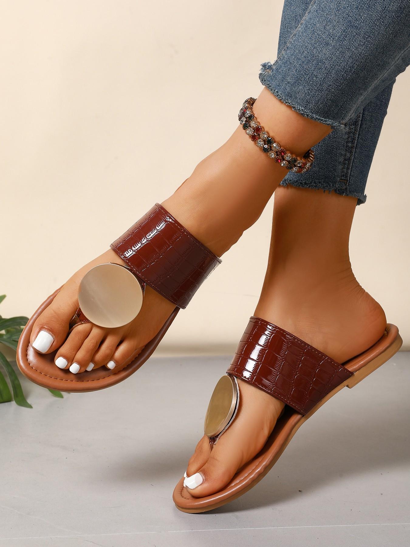 Women's Fashion Sandals, Flat Sole, Casual Comfortable Slippers, Ideal for Daily Wear, Stylish and Lightweight Design