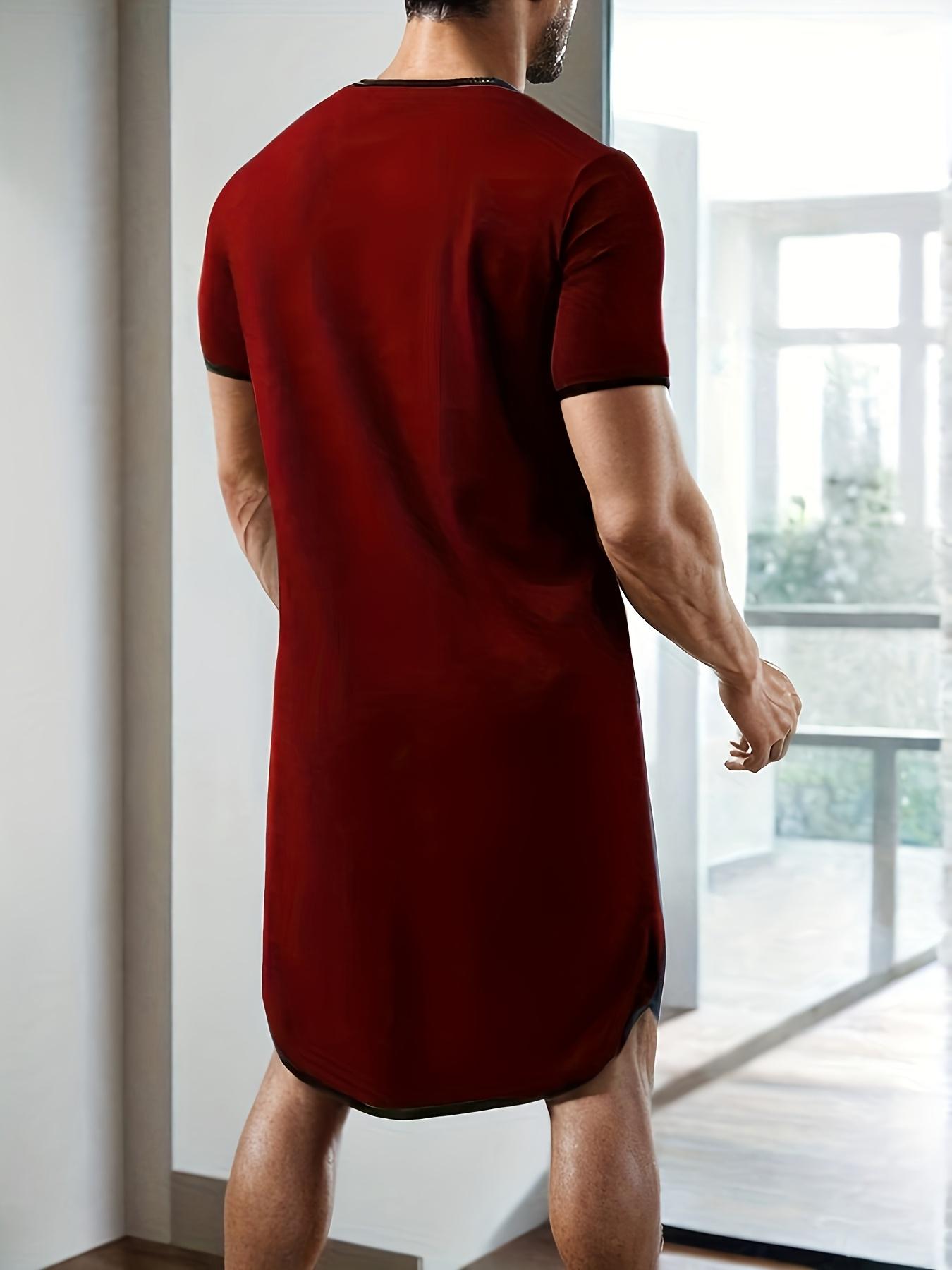 Men's Sleepwear Loungewear Spring Summer Short Sleeve Round Neck Loose Fit Breathable Soft Fabric Casual Home Wear Comfortable Pajamas