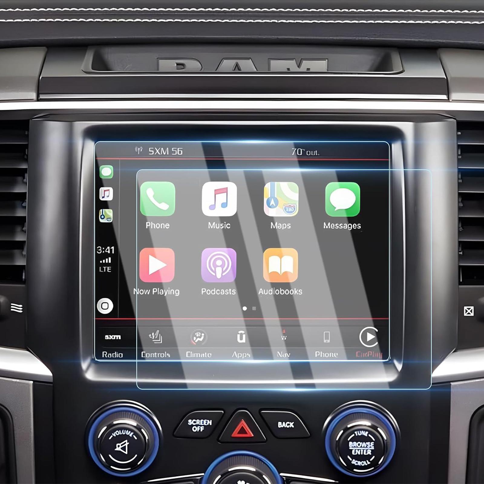 Canvcle 2Pack Screen Protector for 2013-2023 Dodge Ram 1500 2500 3500 8.4-Inch Touch Display 9H Tempered Glass Anti-Fingerprint Durable Car Radio Protection