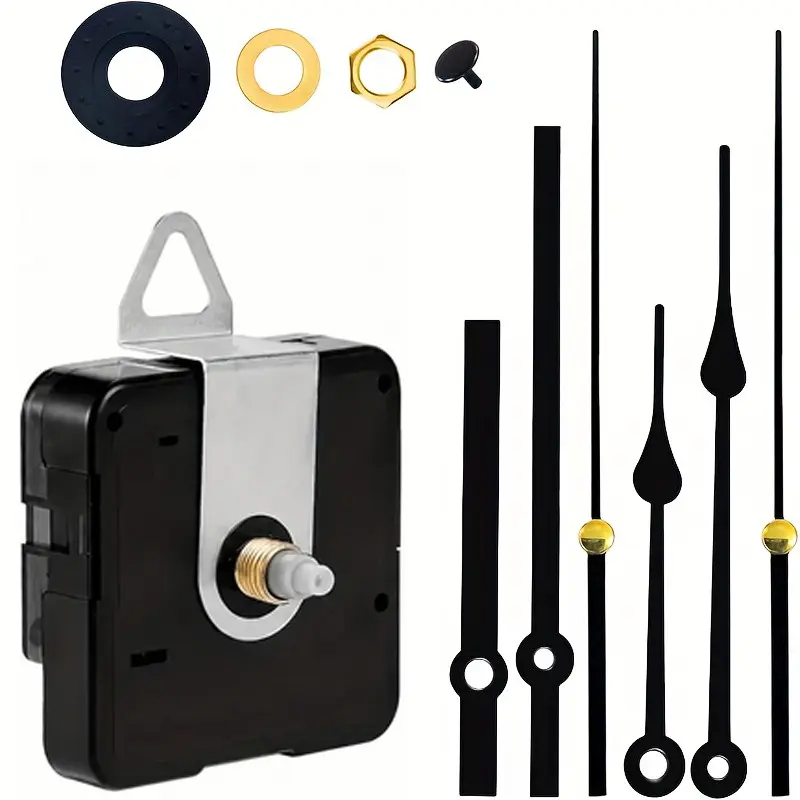 22mm Long-Shaft Clock Movement Kit, including 2 sets of hour hands, suitable for DIY new timepieces and repair/replacement of old wall clock mechanisms