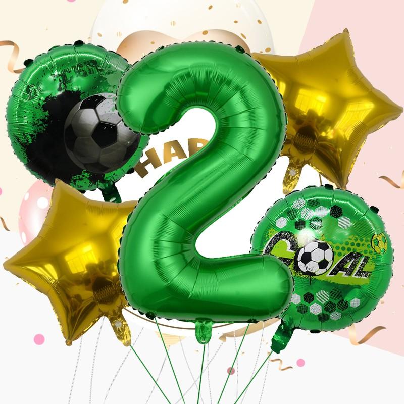 Football Star Number Foil Balloons, Multi Shape Mixed Color Set, Perfect for Birthday Party, Sports Events, School Celebrations, Festival Decor