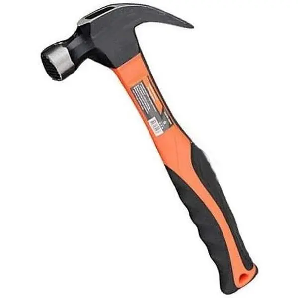 Pro 20 oz Claw Hammer - Starter Roofing Hammer - Forged Fine Grain Hardened Steel Head - Heavy Duty Fiberglass Shaft - Ergonomic Cushion Grip