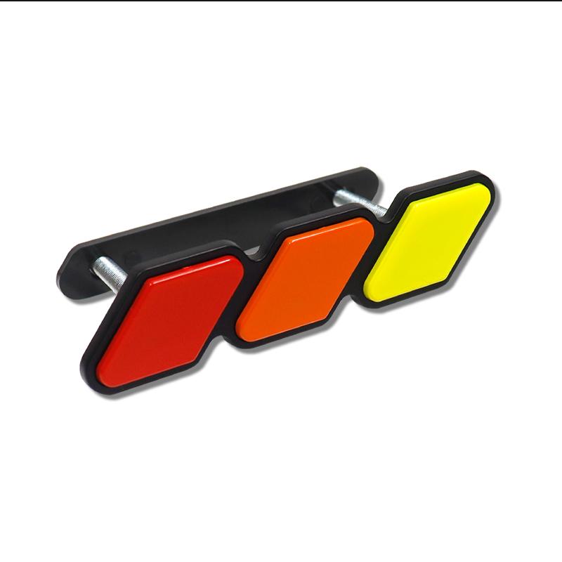 1 Set Tri-color 3 Front Grille Badge Emblem Decor For Toyota Tacoma TRD Pro 4Runner Tundra FJ RAV4 etc