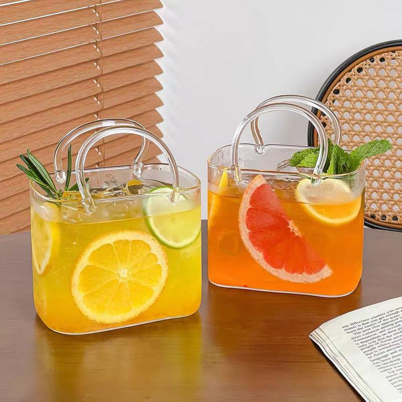 Reusable Glass Cup with Straw, Square Cocktail Mug for Juice Smoothies Iced Tea, Drinkware, Holiday Gift Christmas Halloween Thanksgiving Hanukkah