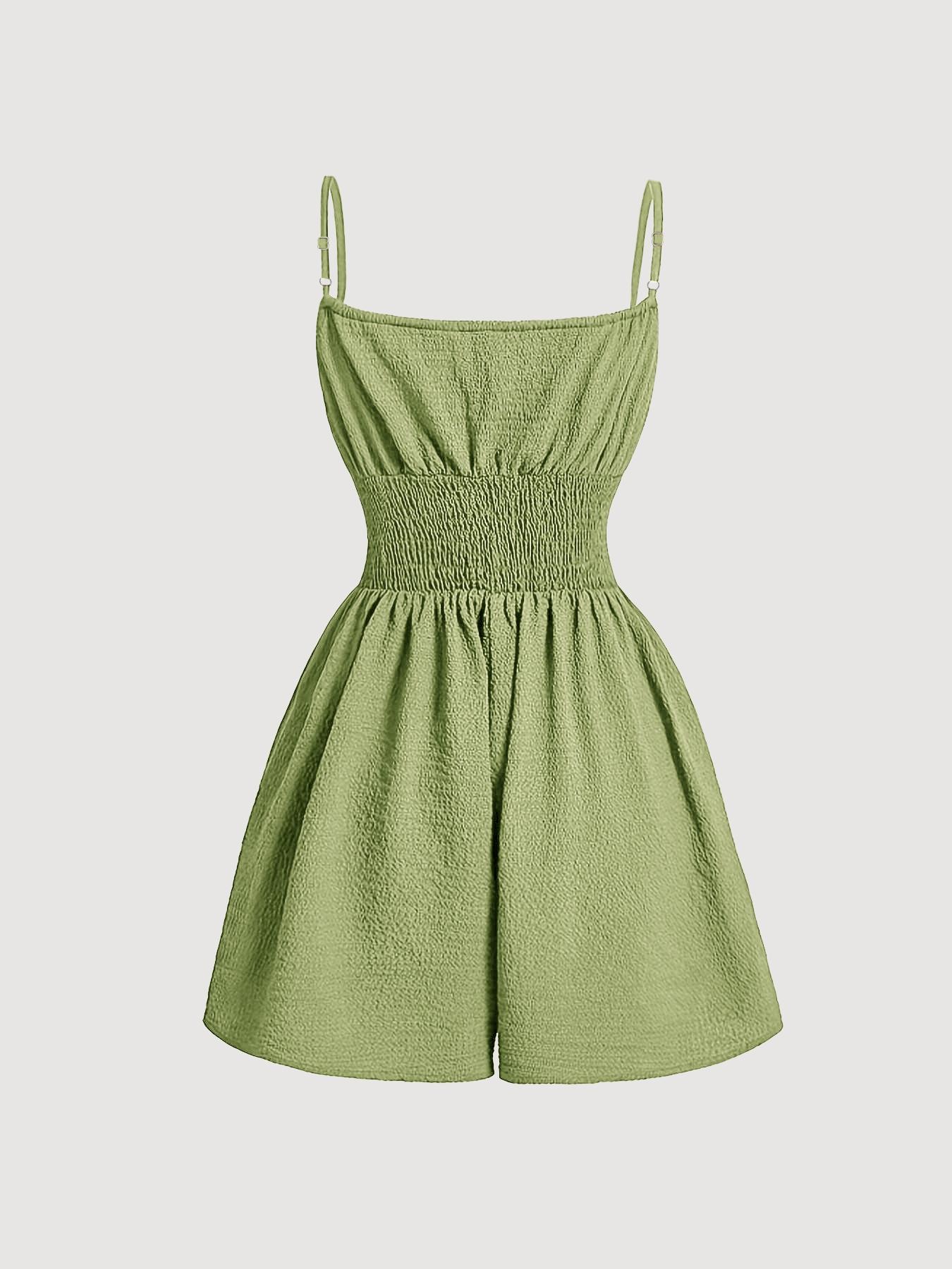 Women's Casual Sleeveless Romper with Front Tie and Elastic Waist, Stylish All-In-One Jumpsuit for Summer, Trendy Fashion for Ladies Women's Casual Sleeveless Romper with Front Tie and Elastic Waist, Stylish All-In-One Jumpsuit for Summer, Trendy Fashion for Ladies