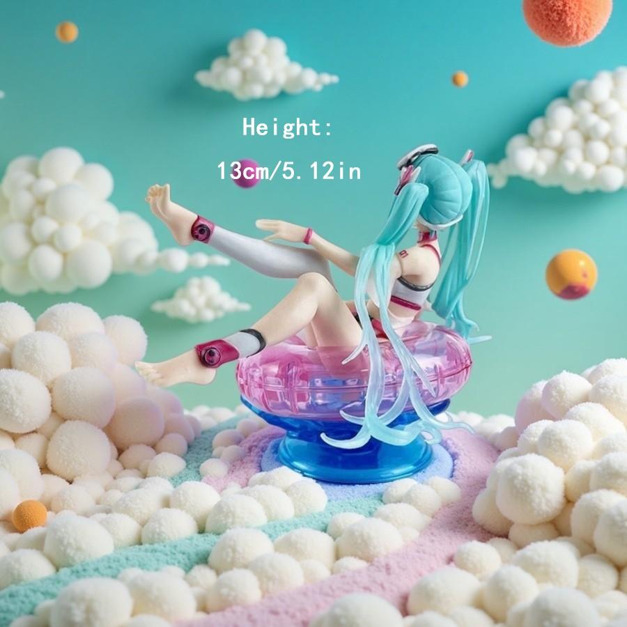 Miku Princess Pool Float, Initial D Miku Anime Figure, Party Accessory, Desktop Decoration, Collectible Model