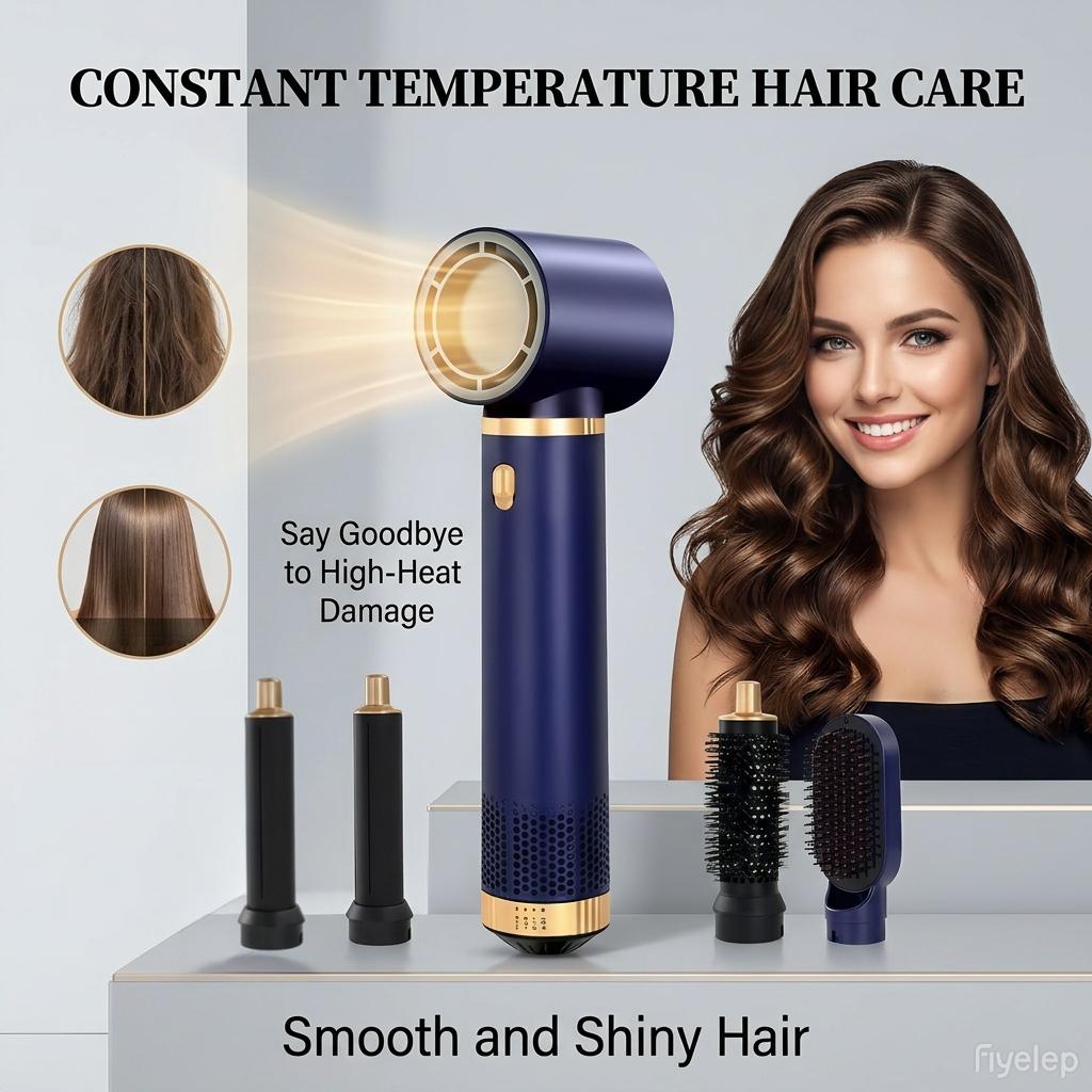 Multifunctional 5-In-1 Hair Styler, Automatic Curl/straight System, Smooth Shine, Quick Dry, Ceramic Coating, Salon Professional Blow Dryer