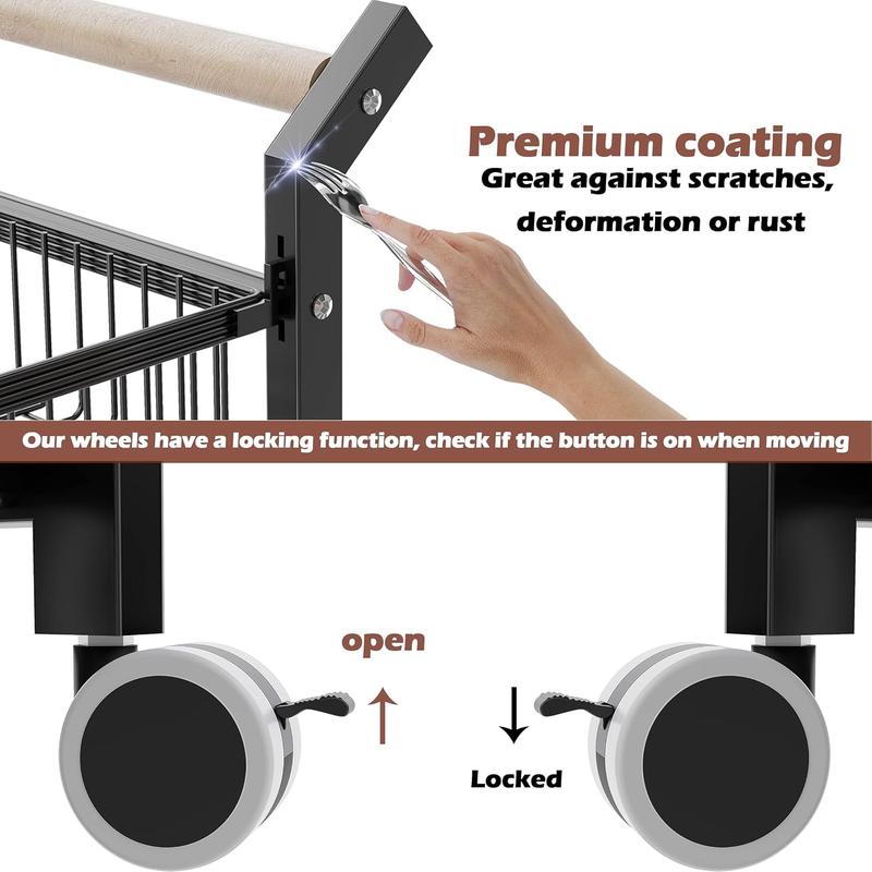 4-Tier Storage Cart with Wheels Rustproof Snack Cart Adjustable Vegetable Fruit Rack Rolling Pantry Utility Kitchen Cart with Solid Wood Handle Detachable Fruit Baskets 360°Movable Organiser 4-Tier Storage Cart with Wheels Rustproof Snack Cart Adjustable Vegetable Fruit Rack Rolling Pantry Utility Kitchen Cart with Solid Wood Handle Detachable Fruit Baskets 360°Movable Organiser