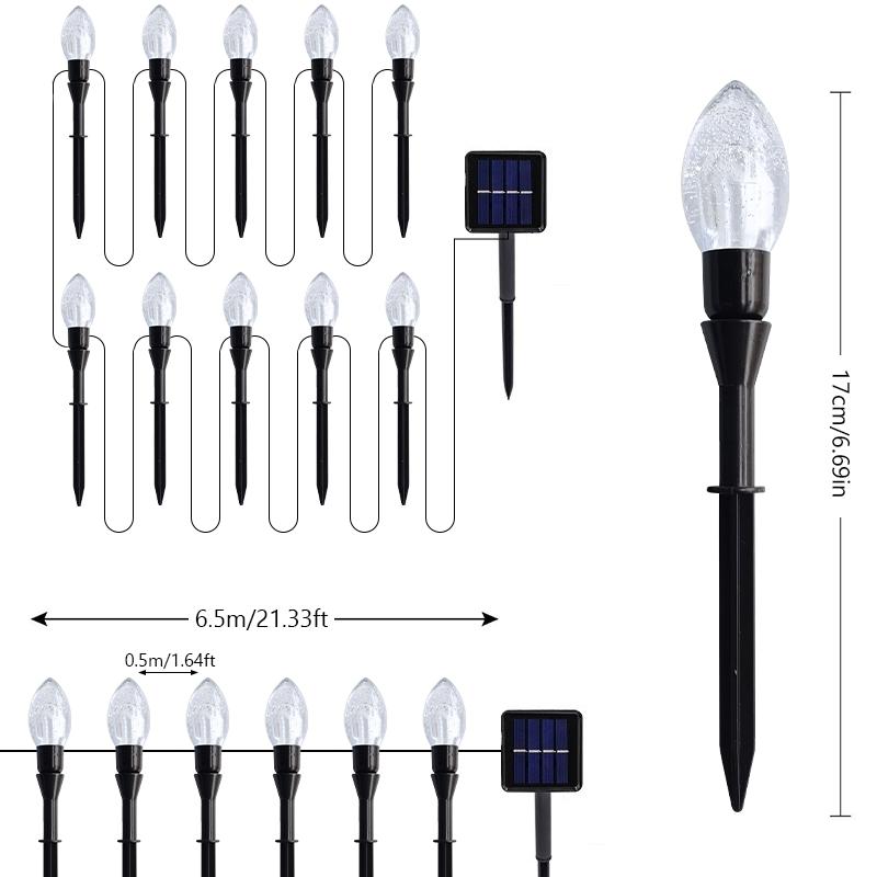 Solar Outdoor Decorative Lawn Lights, 1 Set of 10 LED Multi-Color Ip54, Holiday Decoration, Halloween, Christmas, Valentine's Day, Garden Party, Outdoor Landscape Lighting