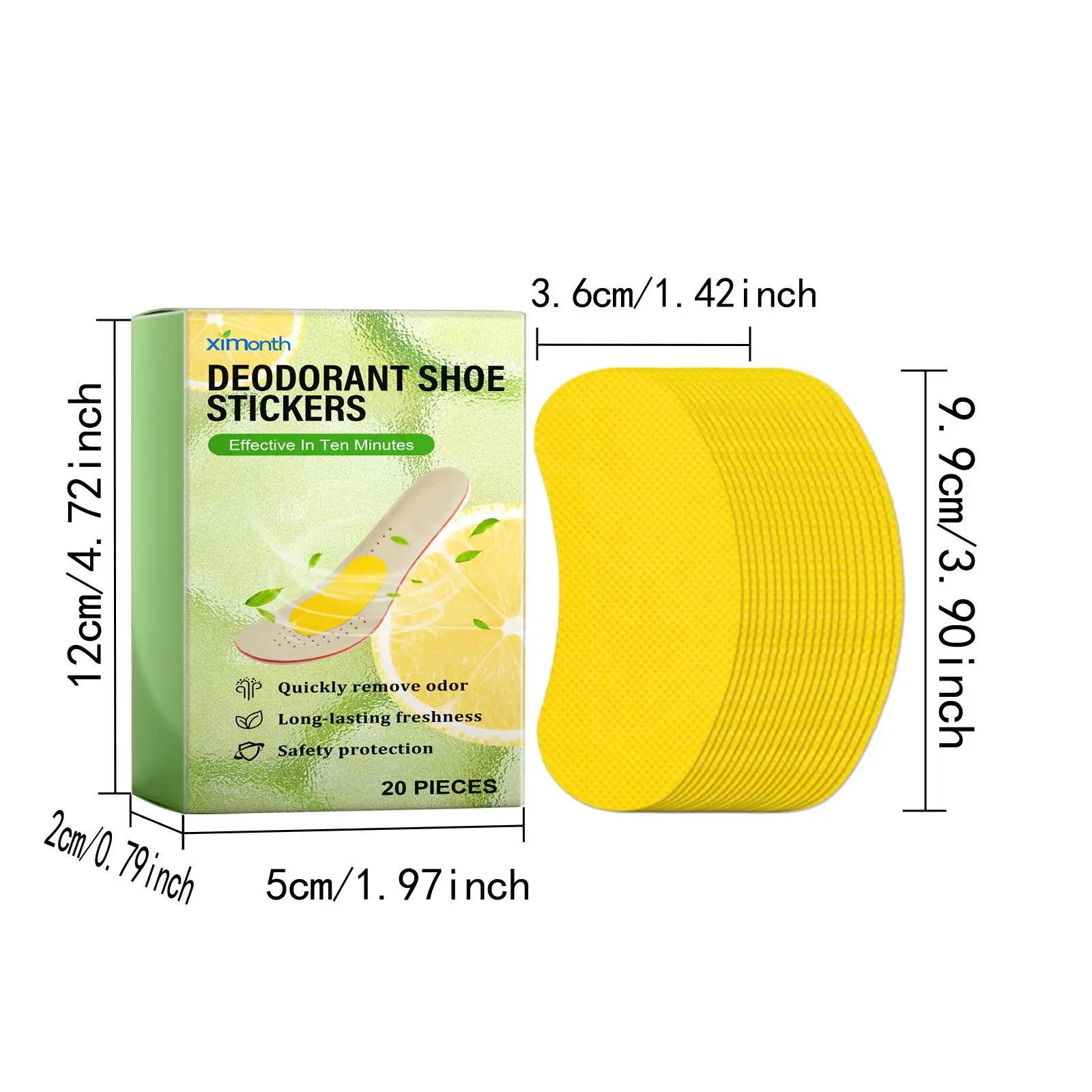 Deodorant shoe stickers, plant ingredients, fresh sports shoes, odor, deodorization, deodorization, sweat-absorbing aromatic shoe stickers