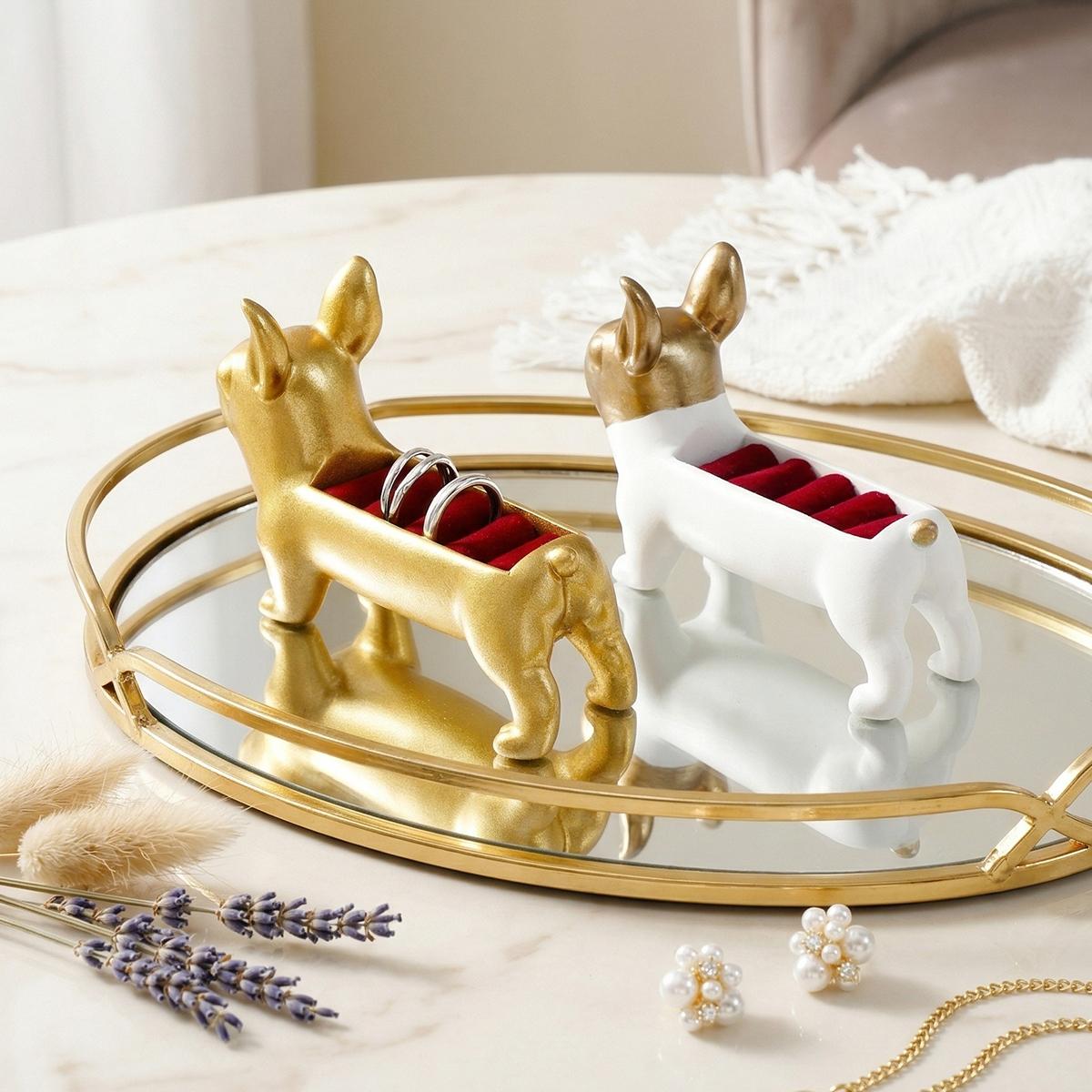 Creative Dog-Shaped Jewelry Display Stand, Resin Material Home Decor, Ideal for Rings, Necklaces, Bracelets, Earrings, Photography Props