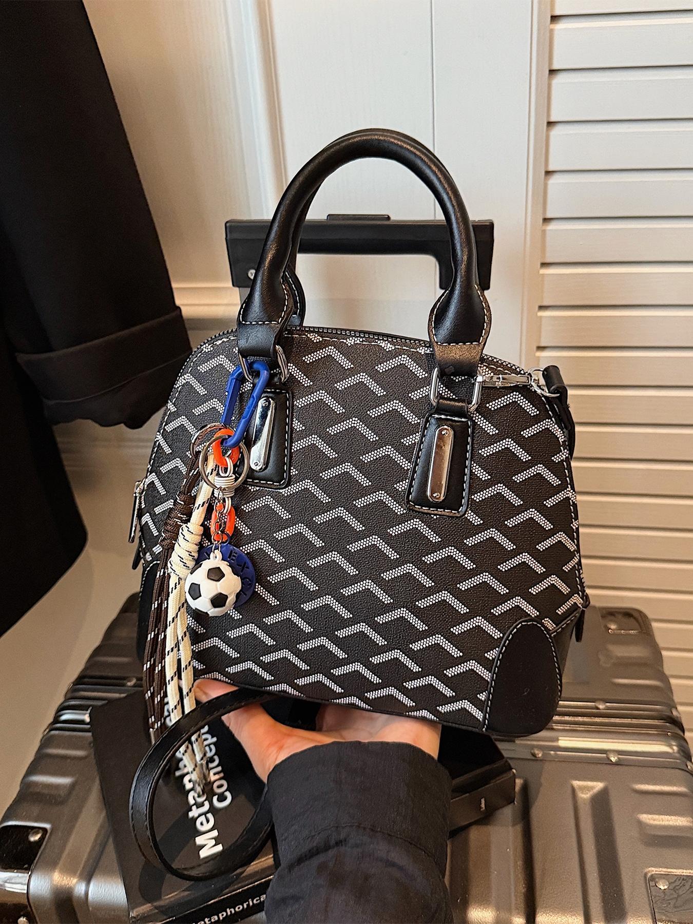 Elegant Wave Pattern Shell Bag, Classic Handbag for Women, Hobo Shoulder Bag, Fashionable Crossbody Shoulder Bag, All Season Casual Style, Crossbody Purse, Pu Tote Satchel