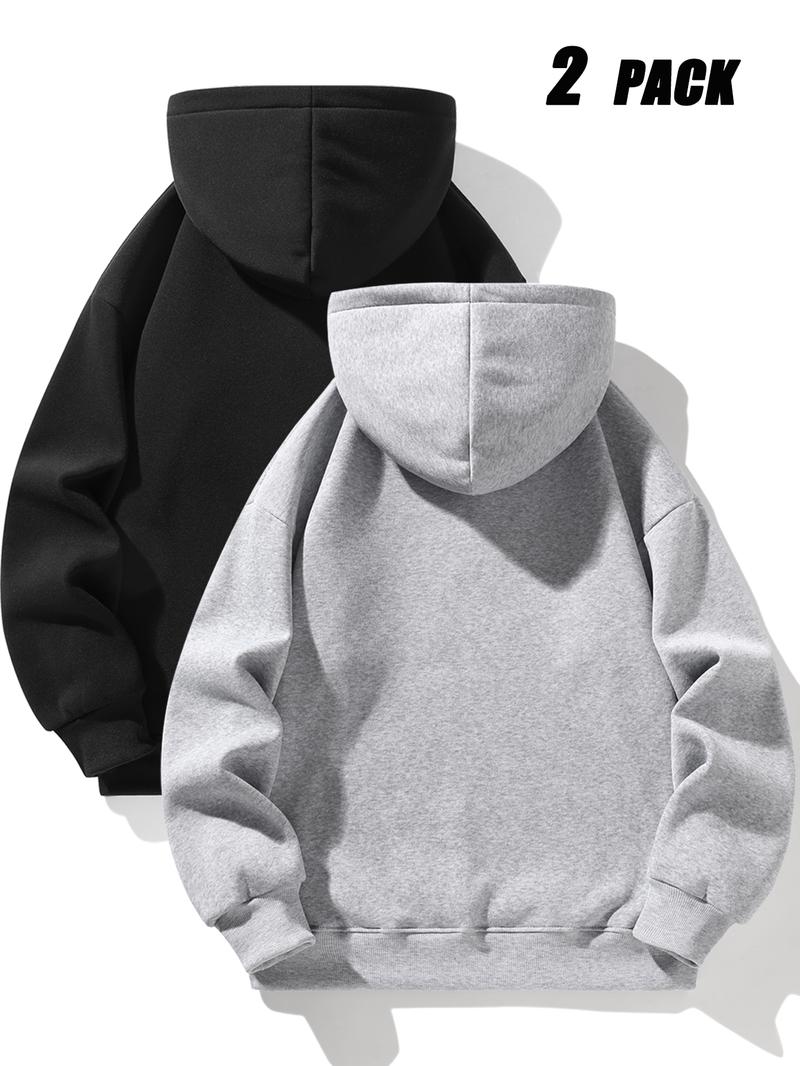 Men's Fleece-Lined Athletic Half-Zip Hoodie - Solid Color, Basic Style, Warm & Comfortable for Daily Wear, Street Casual & Outdoor Activities， Unisex Fleece Casual Sweatshirt ，Men's Upper Body Sweater。