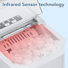 Antarctic Star Countertop Ice Maker, S/L Bullet Ice, 26lbs/Day, 9 Ice Cubes in 6 Mins, Portable Ice Machine with Ice Scoop and Handle, Self-Cleaning, One-Click Operation, for Kitchen Office Home