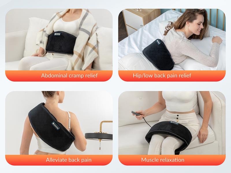 COMFIER Back Massager Heating Pad with Vibrating Massage 3 Modes 2 Intensities 2 Heat Levels for Home Office Relaxation Aid US Plug Gift for Mom Dad