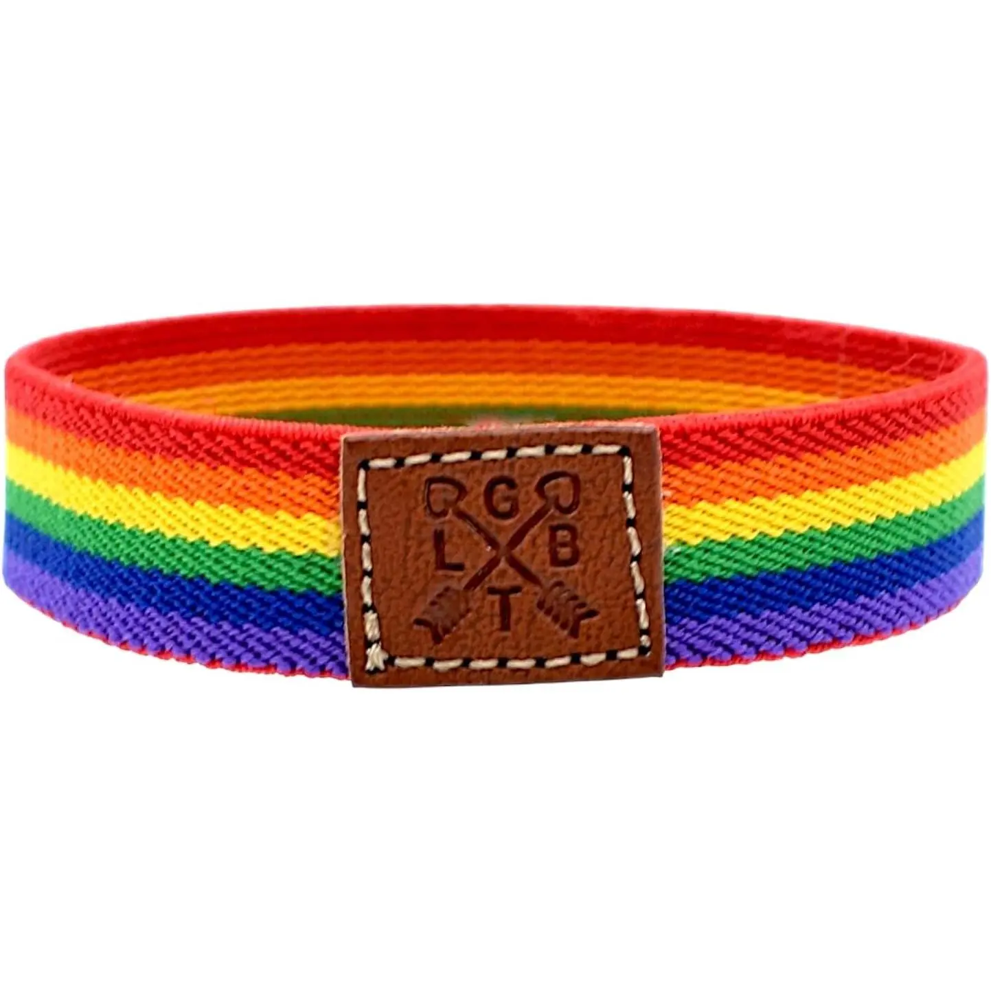 Men's or women's fabric bracelet with the Gay, LGTBI, bisexual, lesbian and transsexual pride flag. Elastic band, friendship bracelet.