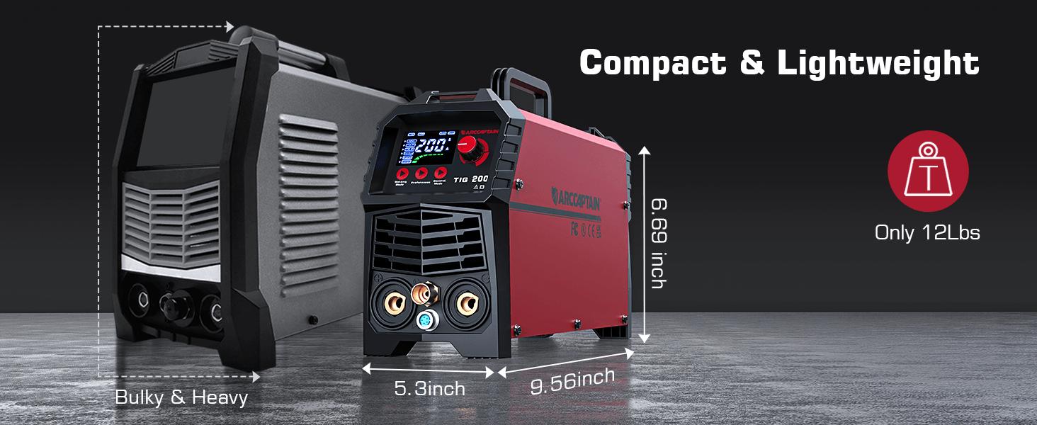 ARCCAPTAIN TIG200 TIG Welder 200A High Frequency 110v/220v Dual Voltage 2 in 1 LED Display TIG/Stick/Arc Welding Machine with 2T/4T Function & Tungsten Electrode Black Friday and Cyber Monday Deal, Thanksgiving/Christmas Gifts for Men/Dad