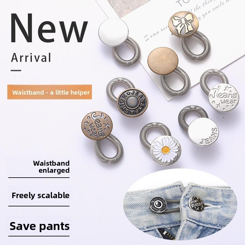 Spring Waist Extender Metal Buckle, Invisible Pants Waist Adjuster, No Sewing, Detachable, Adjustable Extension Clip, Easy to Use