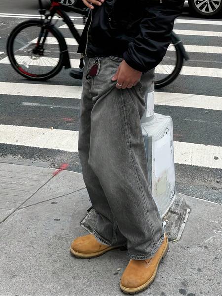 Men's Straight Leg Denim Jeans, Street Style Loose-Fit Casual Pants, All Season Fashionable High-Street Long Trousers