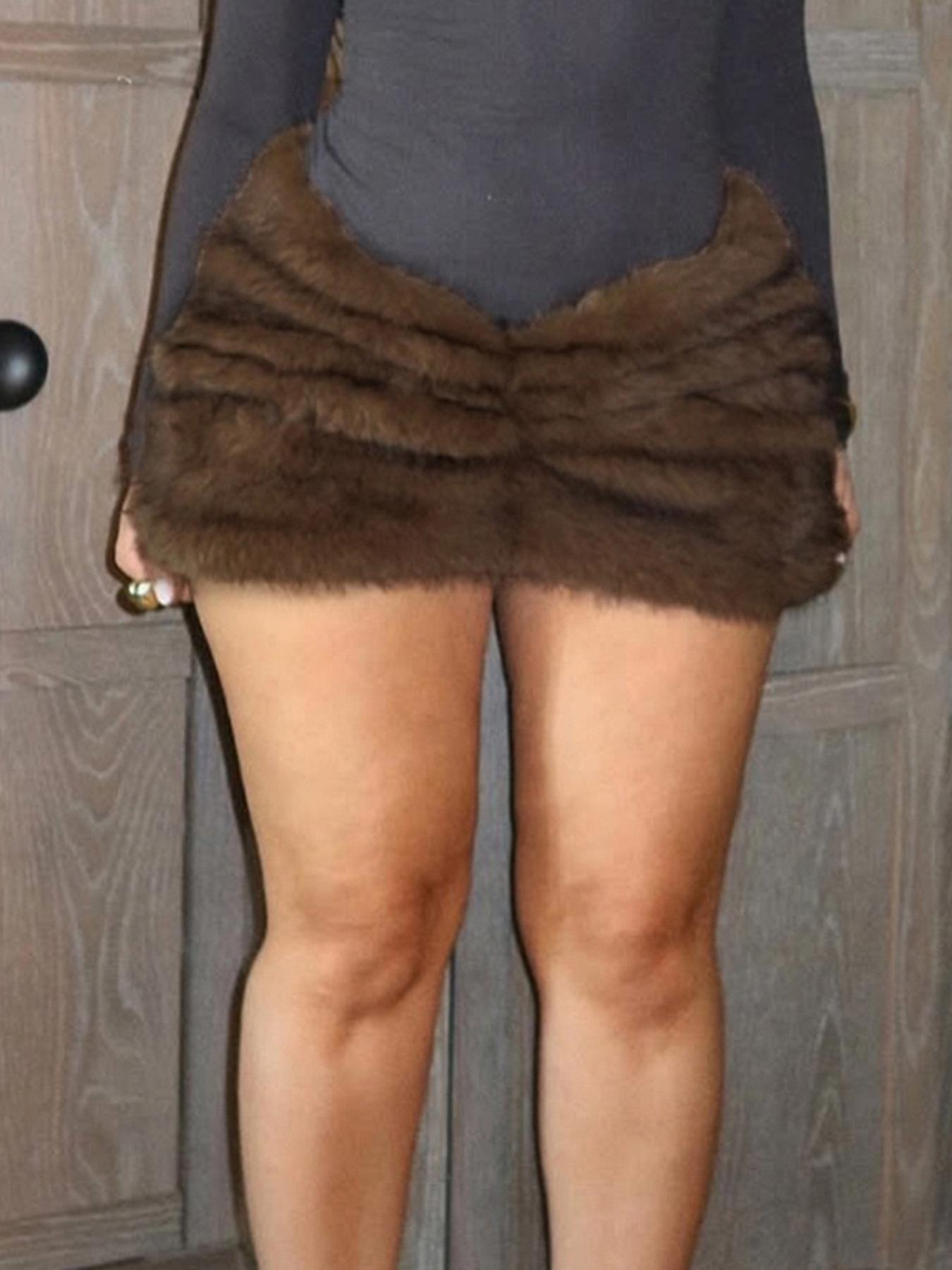 Sexy Bodycon Ruched Skirt, Faux Fur Pleated Half Skirt, Slim Fit High Waist Design, Perfect for Evening Wear & Parties