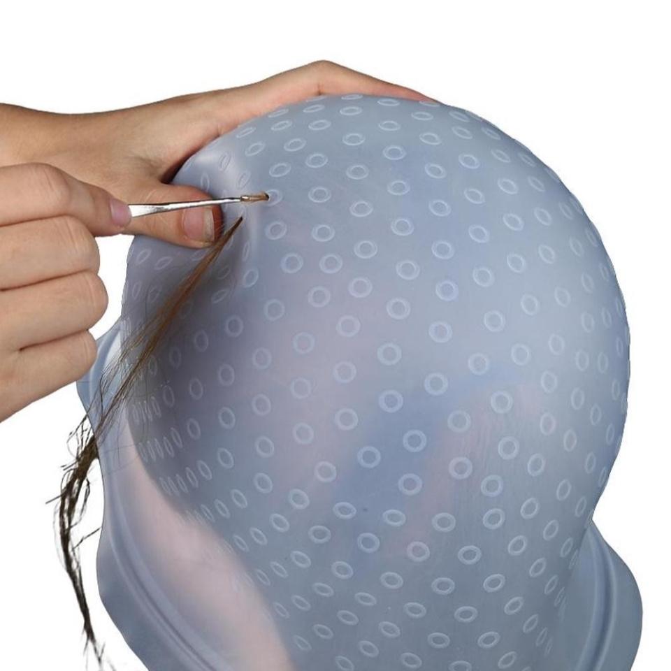 1 Pcs Hair Coloring Highlighting Cap Reusable Silicone Highlight Cap Pull Through Caps for Hair Coloring Frosting Cap with Hook Hair Dye Cap with Holes Hair Salon Tools Hairdressing Highlighting Kit, 1 Pickle Hat + 1 Hook