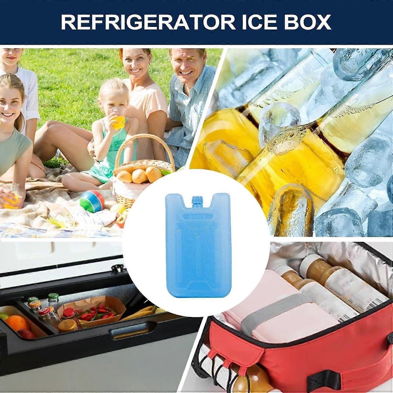 6pcs Cooler Ice Packs - Reusable (-5 C) Space-Saving Slim, Cold, Dry, Freezer Packs For Cooler Bags, Food Beverage, Refrigerator, Air Conditioner Fan, Lunch Boxes, Bento, Beach, Camp