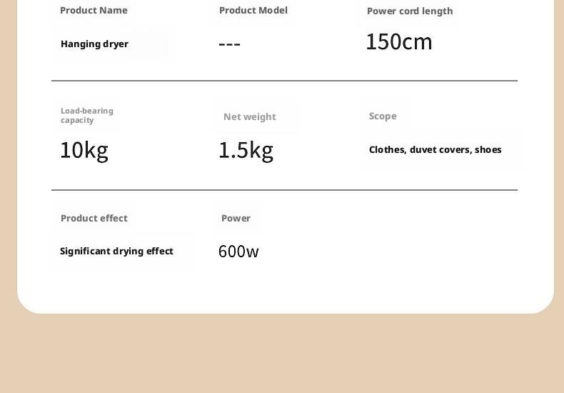 Folding Electric Clothes Dryer, Sterilizer and Dryer, Smart Fast Drying with Timer, Portable and Compact Design for Home, Dorm, Travel, RV Use