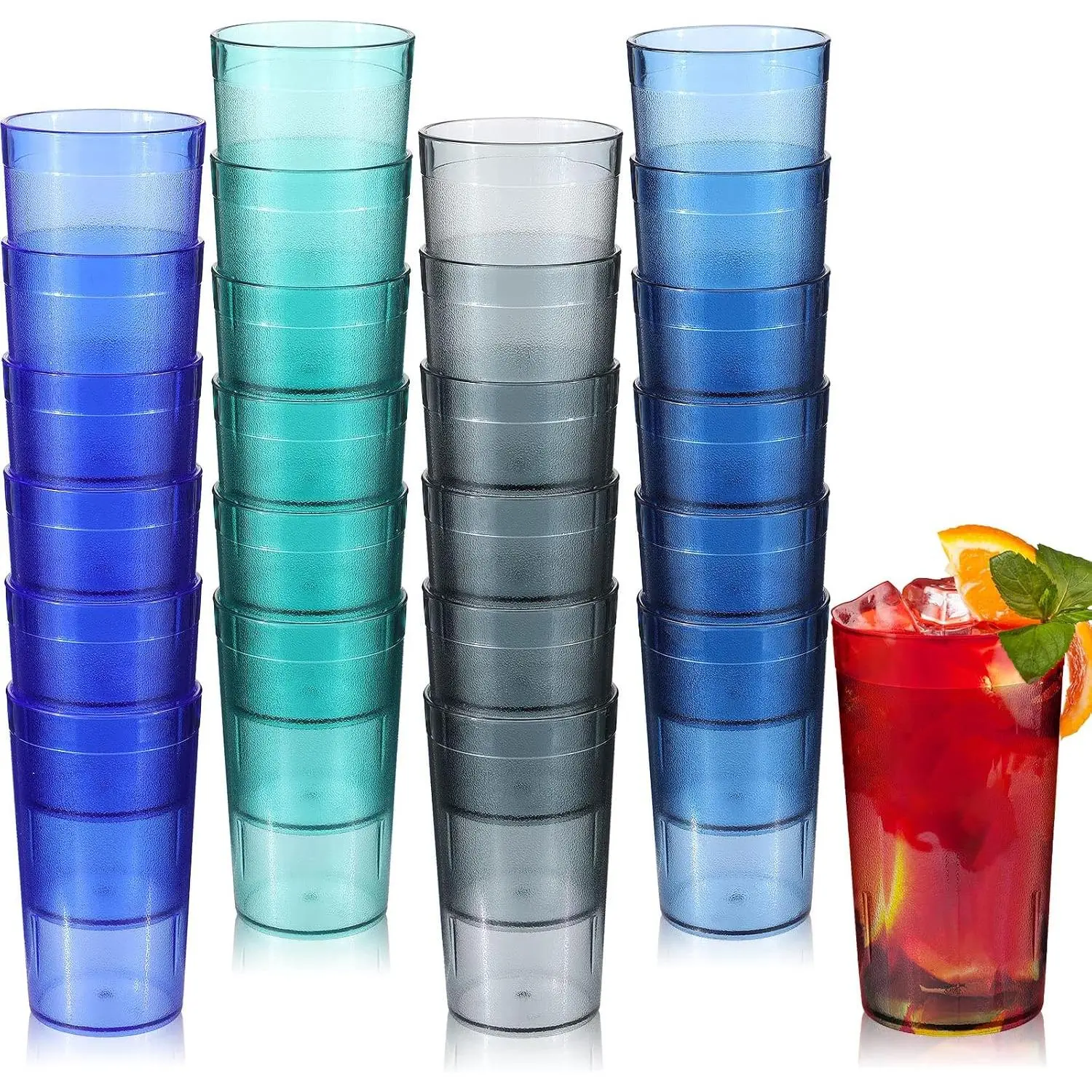 Coastal 10 oz 24 Pack  Plastic Stackable Beverage Cup