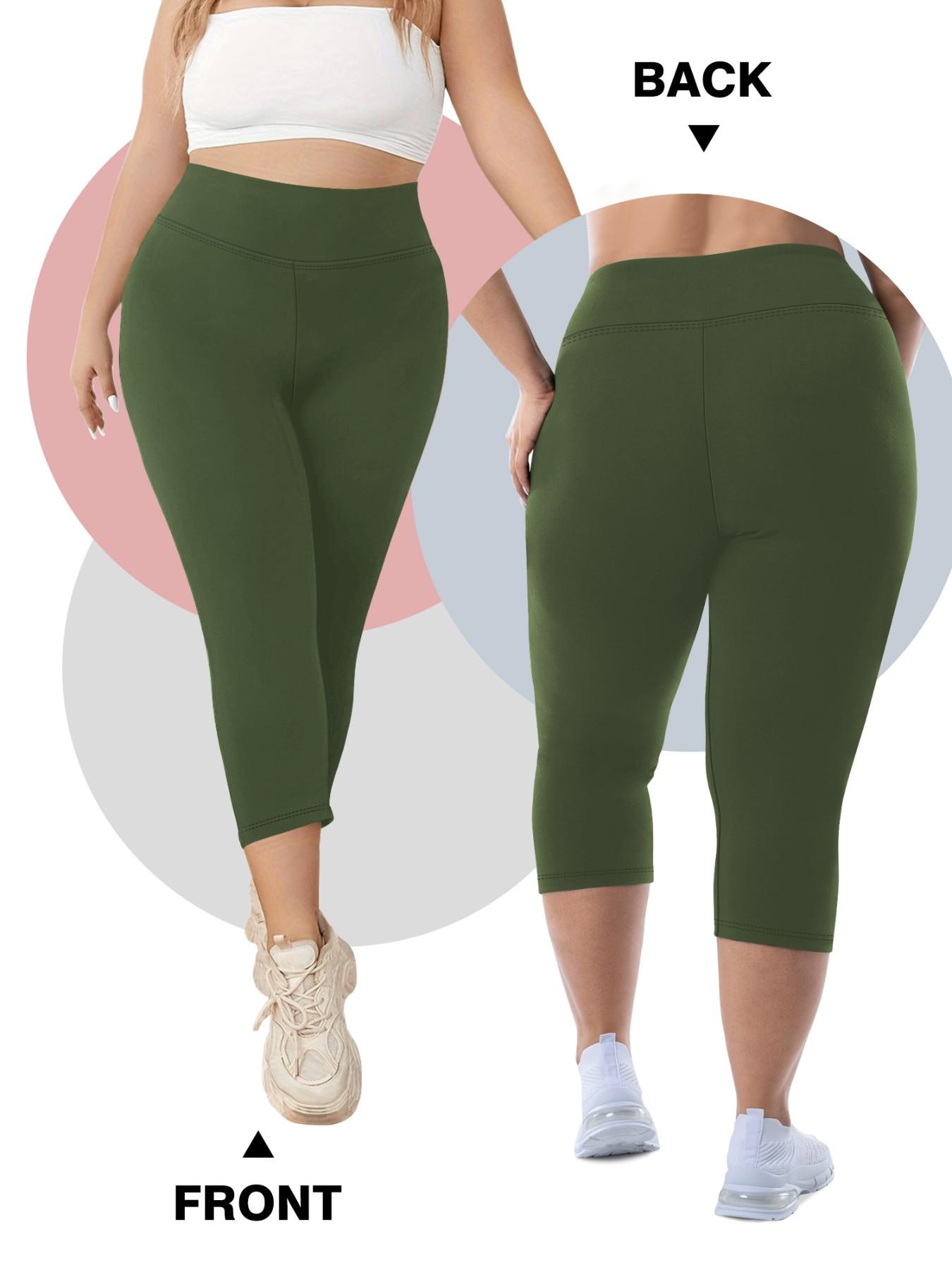 Women's High Waist Elastic Plus Size Tight Pants, Casual Fashion Seven-Quarter Pants, Comfortable Summer Daily Wear, Tummy Control Leggings