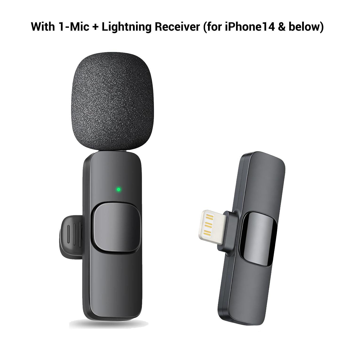 Wireless Lapel Microphone Noise Reduction for iPhone Android Plug-And-Play Professional Recording Phone Mic for Live Streaming Shorts Videos Tiktok Youtube Vlog Interview Online Classes Live Podcast Equipment