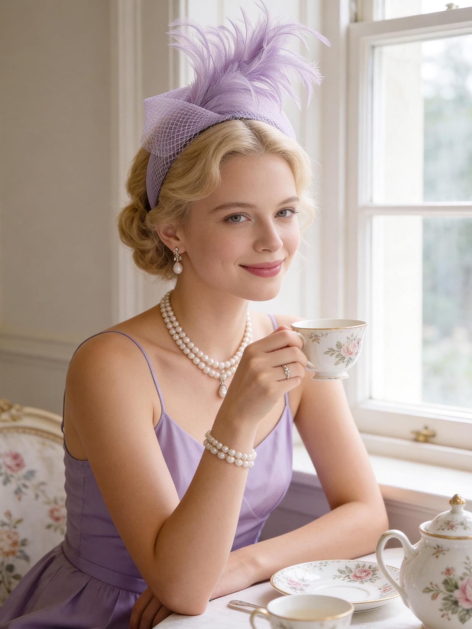 Feather Fascinators Headband Women's Tea Party Hat for Kentucky Derby, Cocktail, Wedding, Fancy Dress Party for Evening Wear and Special Occasion Vintage Looks Brooch Sweet and Cute Women's Hair Accessories ﻿