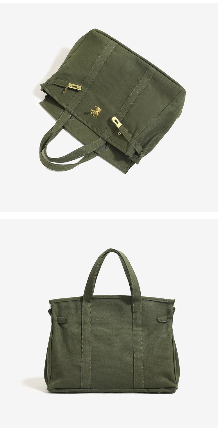 40L large capacity canvas bag with high-end and niche design, contrasting color handbag, versatile bag for vacation, travel, commuting, and more