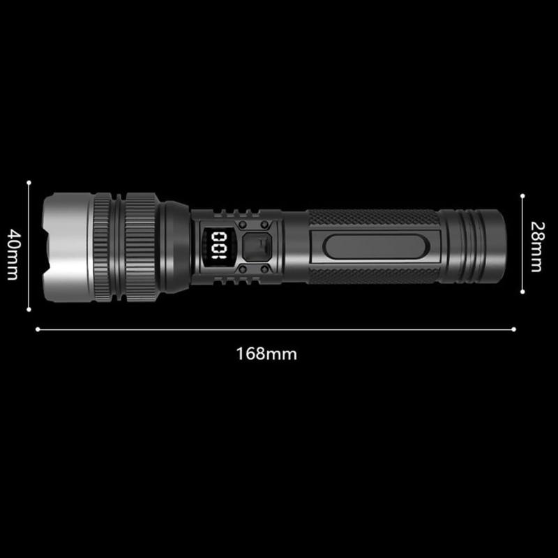 2-piece rechargeable zoom ultra bright flashlight, suitable for emergency power outages, outdoor camping, hurricanes Rechargeable LED battery powered, with 5 lighting modes