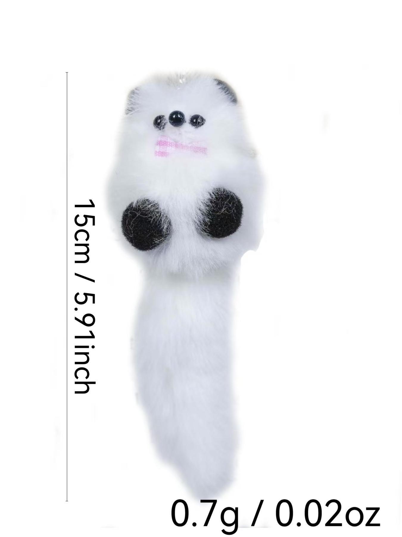 Cute Cartoon Bear Keychain Pendant, Artificial Leather and Wool Animal Charm, Ladies Bag and Car Decoration Key Ring